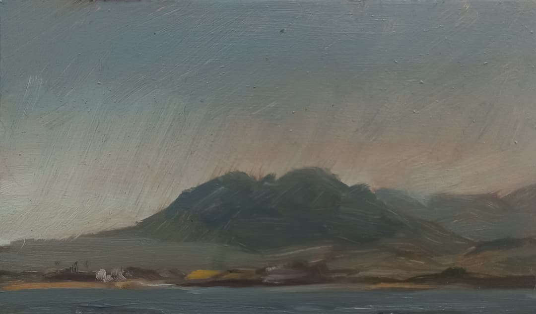 Helderberg Mountain, oil on board, 2022