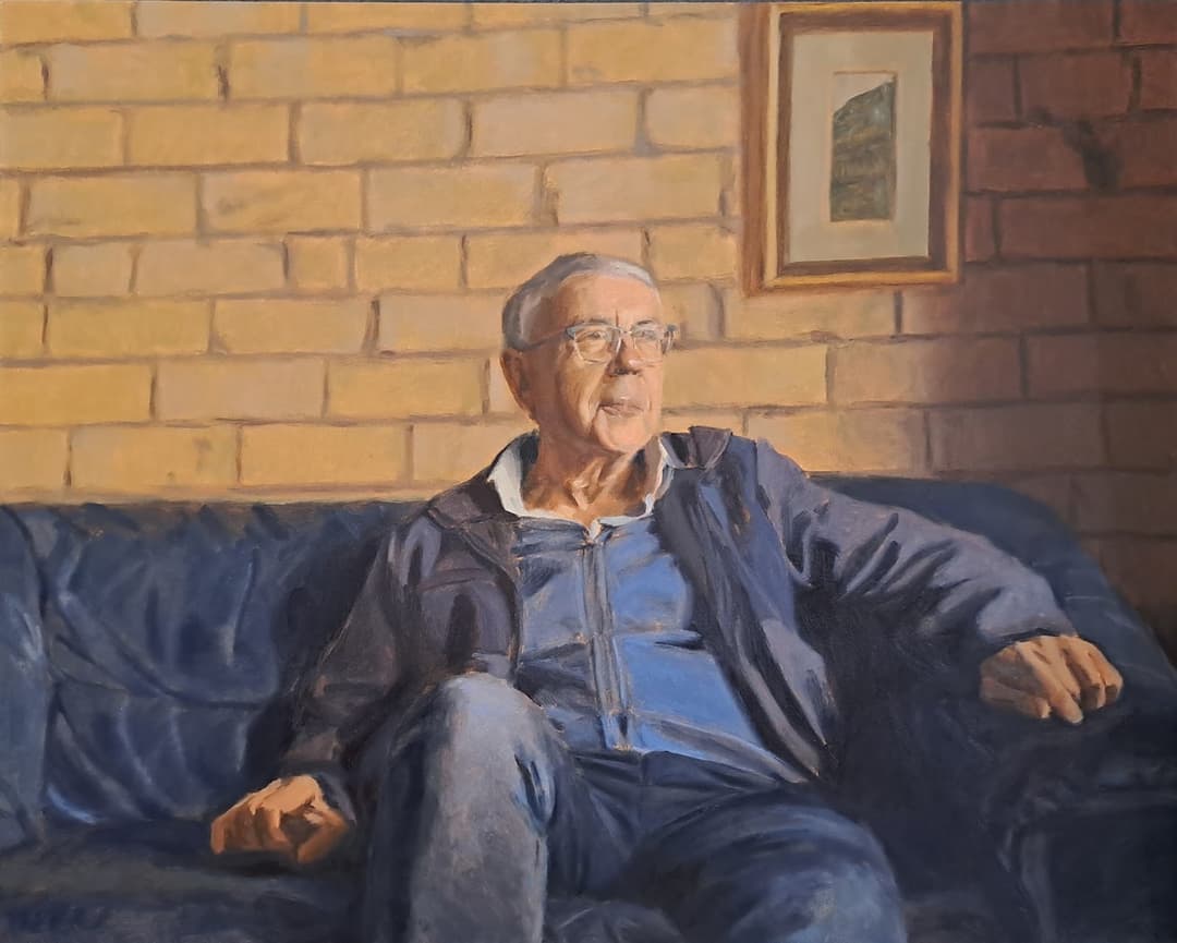 Jurie Goosen, Pa en Dominee, oil on canvas, 2025