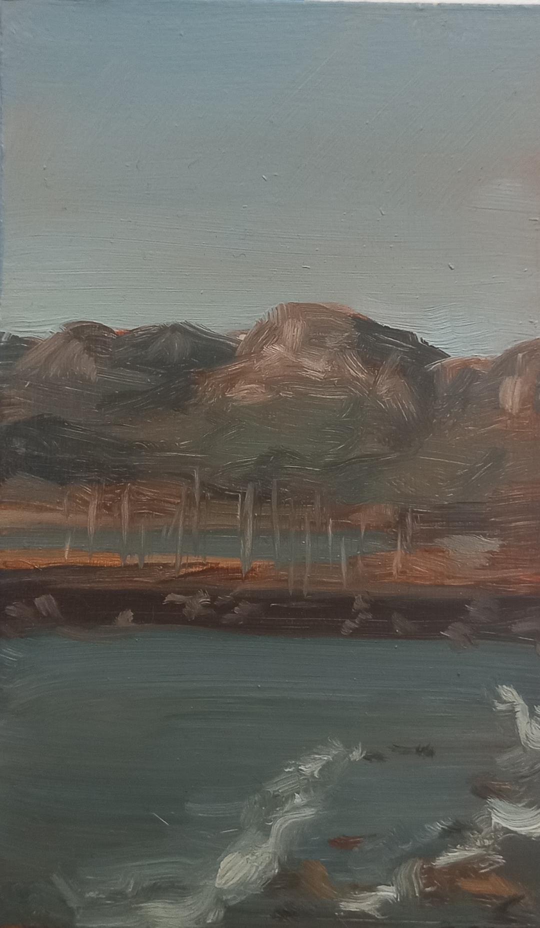 Making waves in Gordons bay, oil on board, 2022