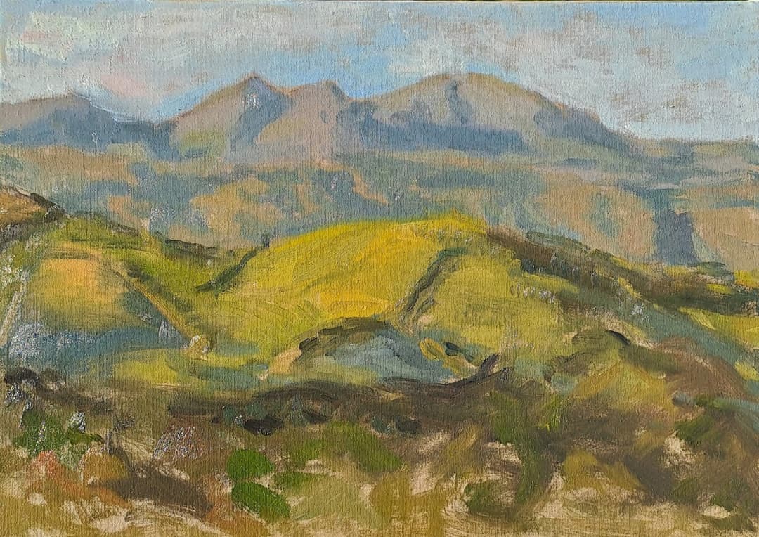 Rolling hills, oil on canvas, 2024
