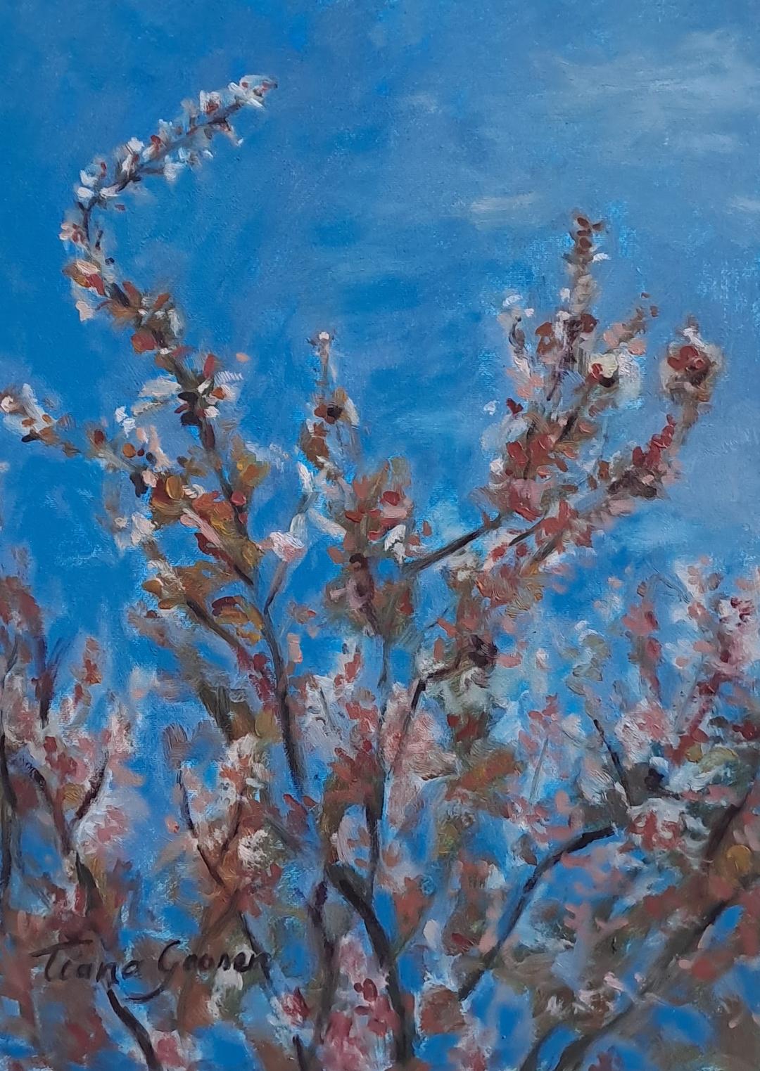 Roxy’s Blossom tree, oil on canvas, 2025