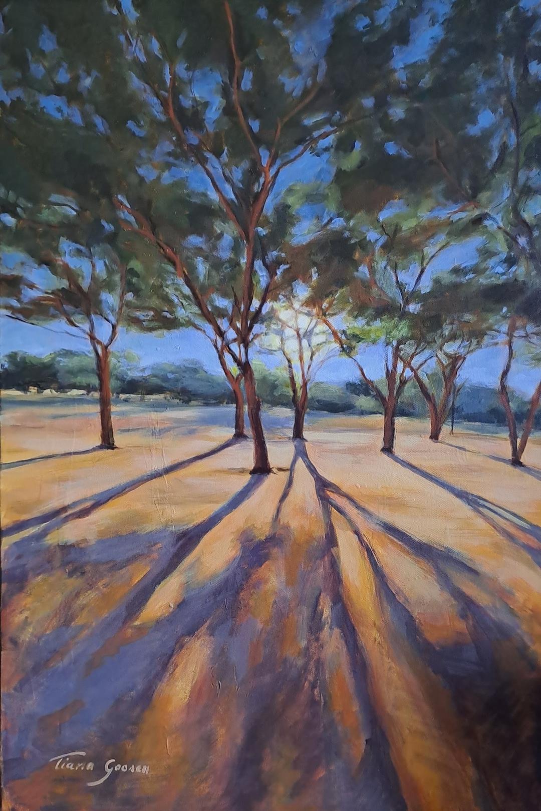 Setting sun, acrylic on canvas, 2023