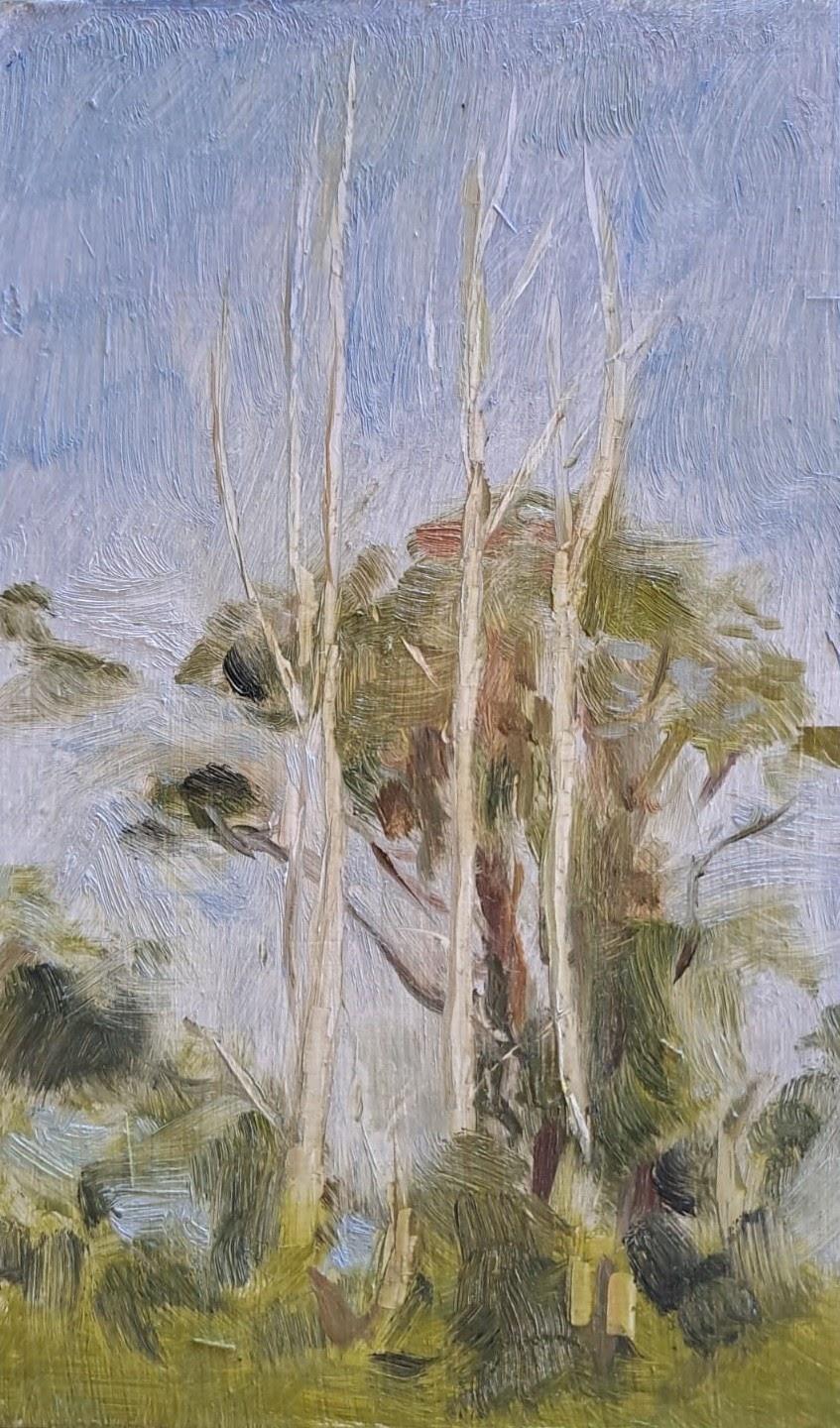 Standing tall, oil on board, 2026