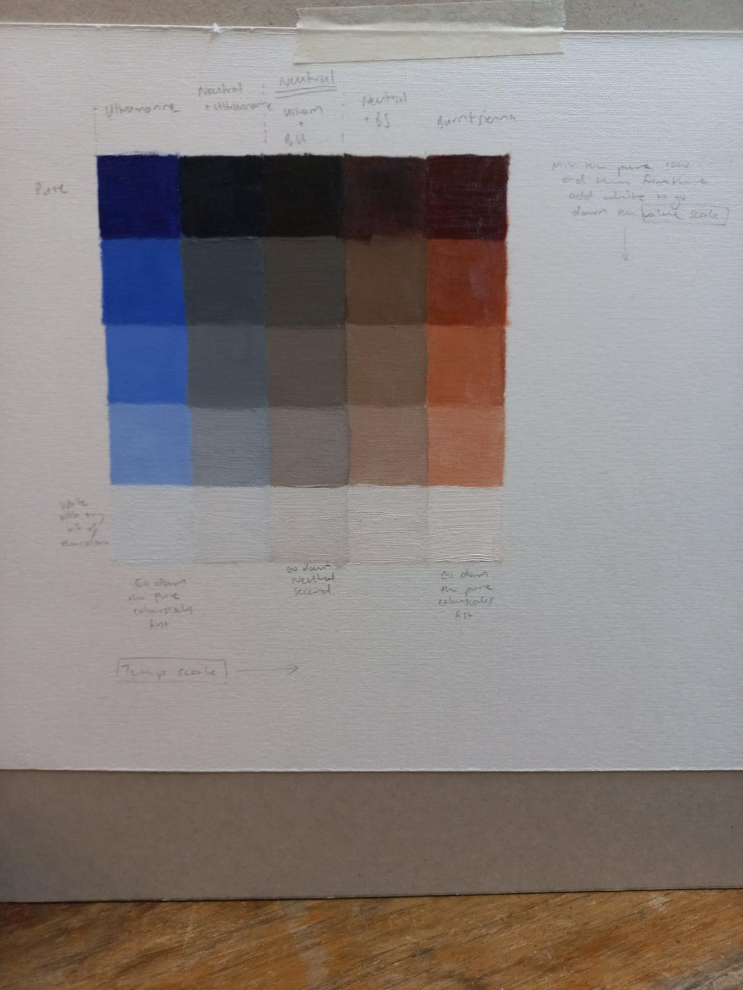 A colour and value study in oil paint